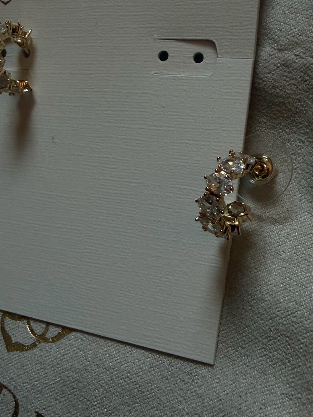 Kendra Scott Gold and crystal huggies earrings - Picture 3 of 5